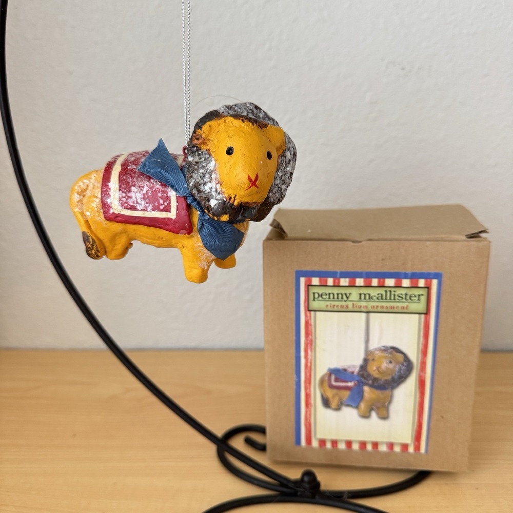 New‎ Circus Lion Christmas Ornament Folk Art Penny McAllister Hand Painted